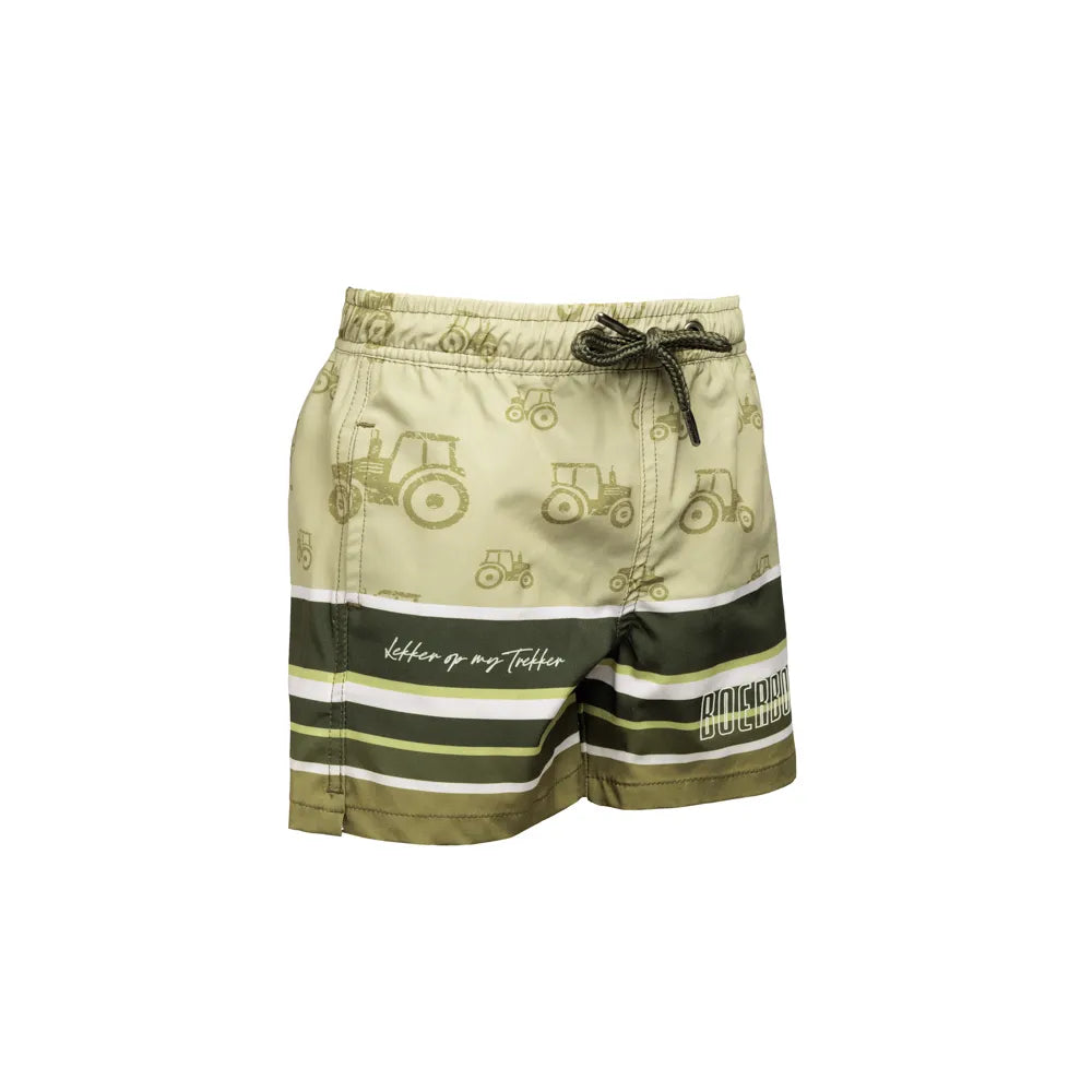 Kids Swim Shorts Green Tractor image 0
