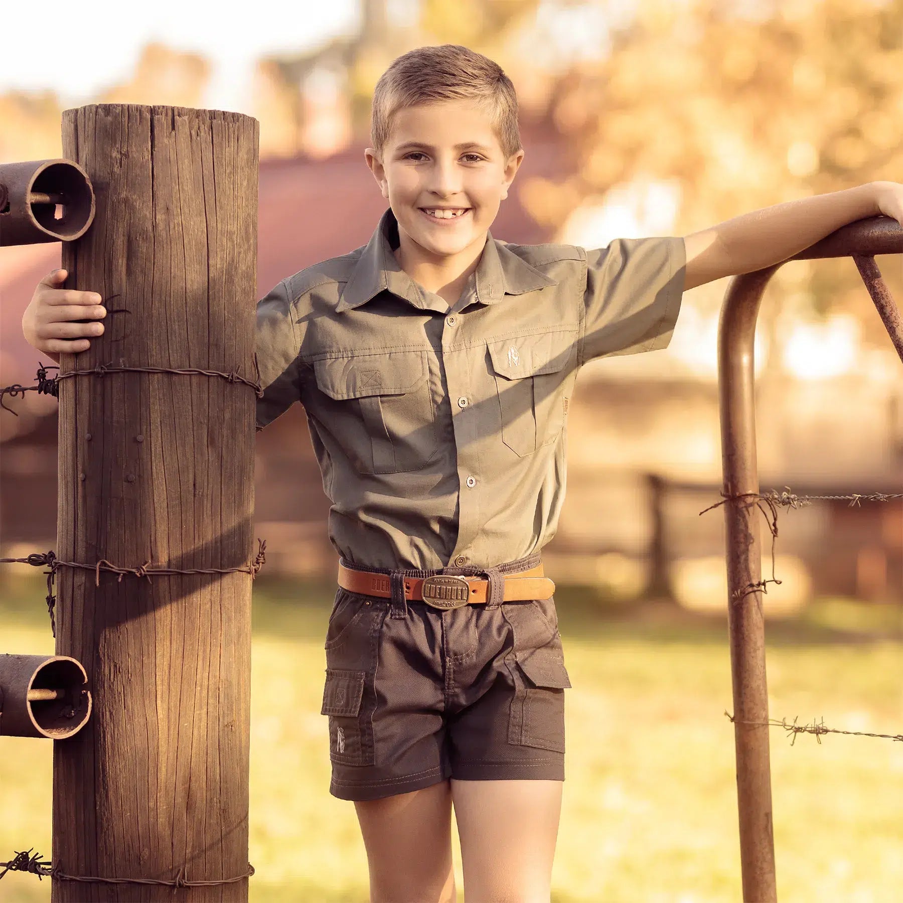 Kids S/S Kalahari Shirt Olive image 2