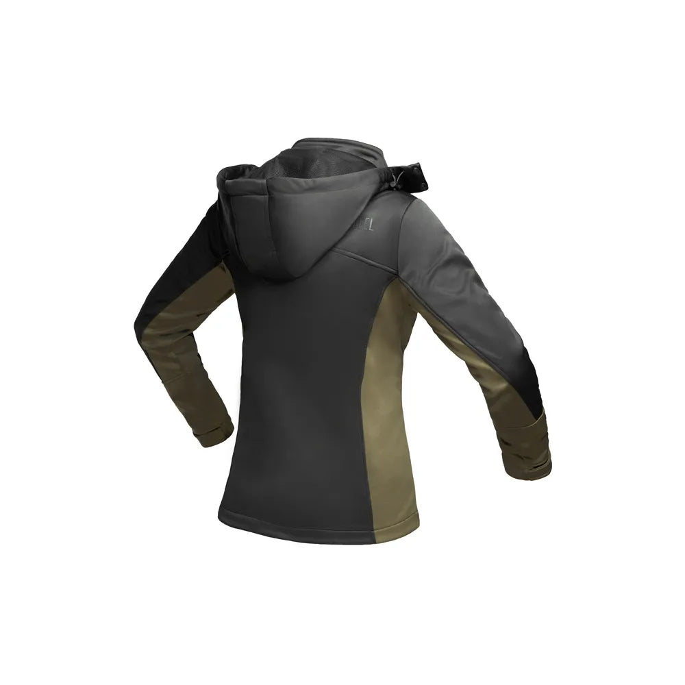 Ladies Soft Shell Jacket Black & Olive image 1