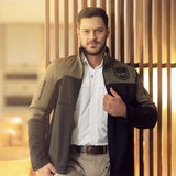 Men's Soft Shell Jacket - Black & Olive