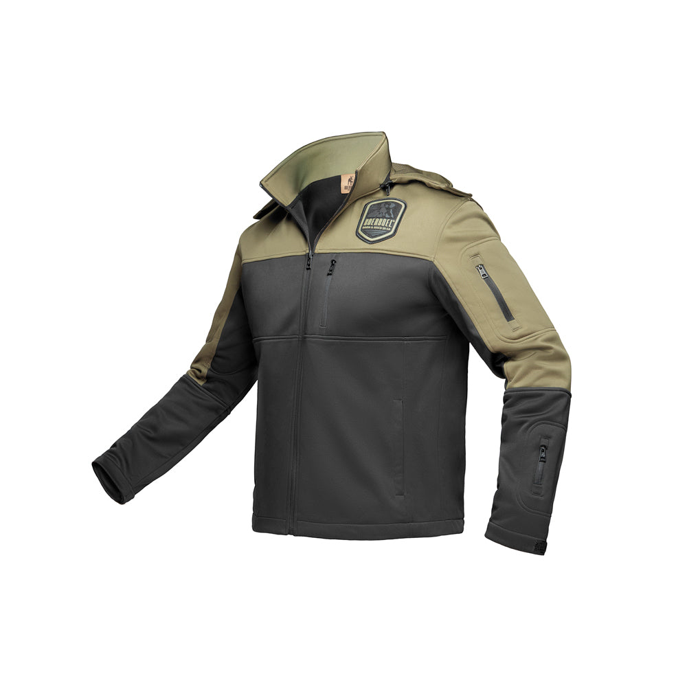 Men's Soft Shell Jacket Black & Olive image 0