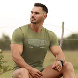 Men's T-Shirt Mesh Print Olive "Boerboel" image 1