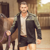 Men's Soft Shell Jacket Black &amp; Olive image 2