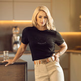 Ladies T-Shirt Flock Print Black "Boerboel" image 2
